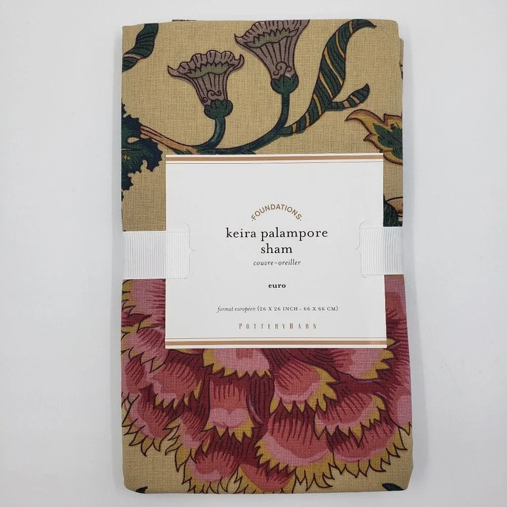 Pottery Barn Floral Euro Pillow Sham‎ Square 26